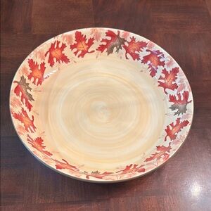 Hallmark Fall Autumn Leaves Extra Large Platter Bowl Centerpiece Entertaining